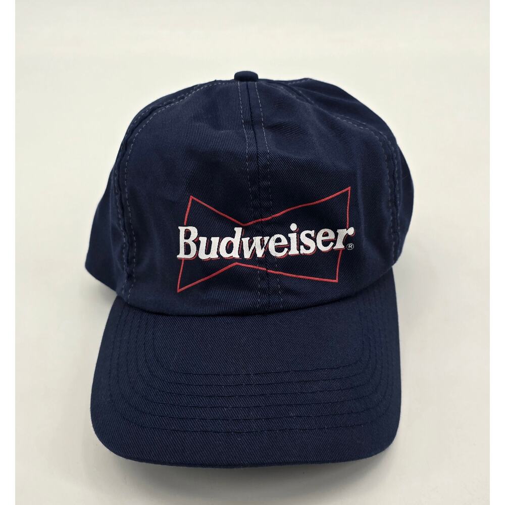 Vintage Budweiser Navy Blue Logo Dad Hat –1990 Anheuser-Busch Official Product